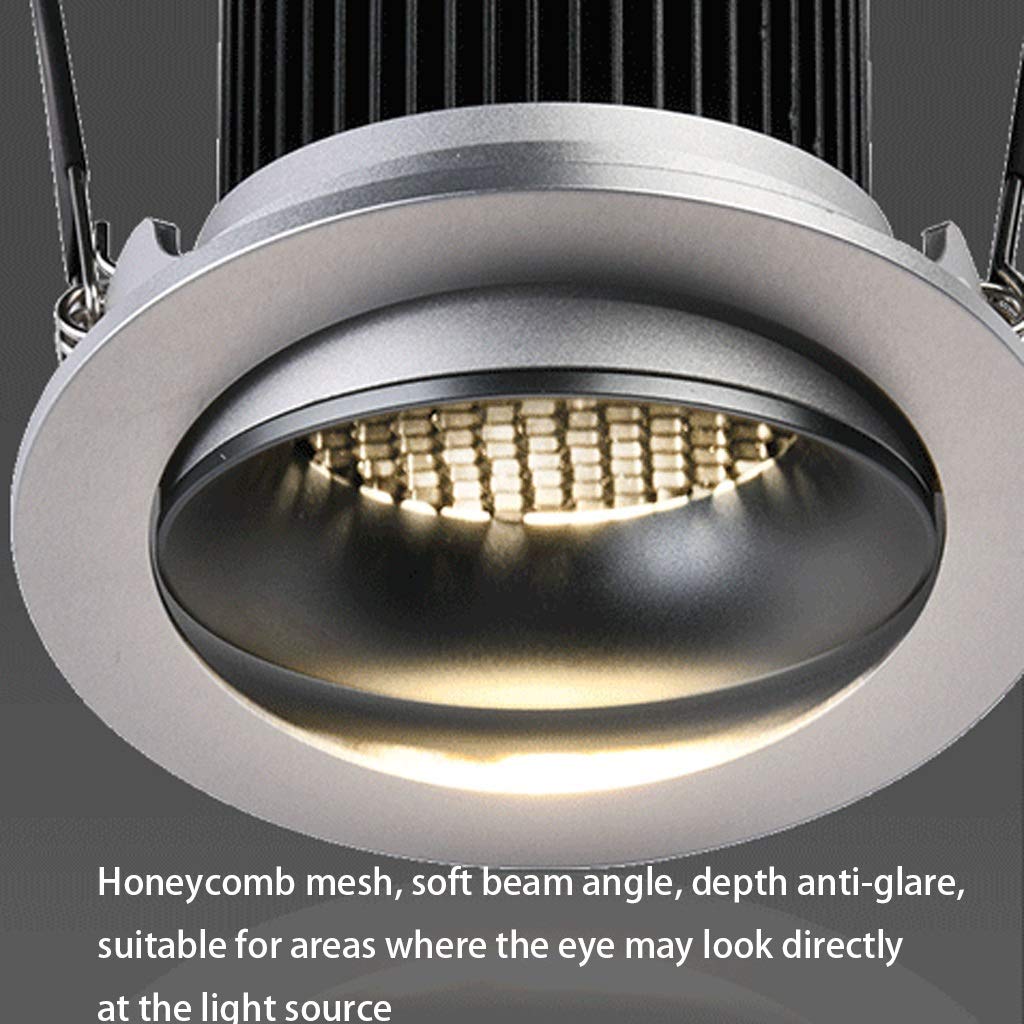 Anti-Grare Spotlights LED Embedded Black Sufit Wall Wall Downlight Downlight Home Aisle(Nero,Warm light)