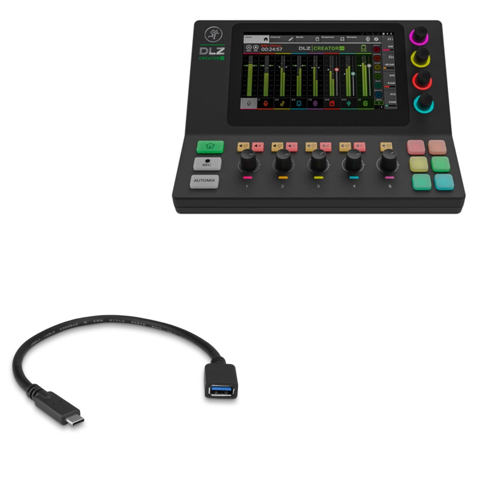 BoxWave Cable Compatible with Mackie DLZ Creator XS Adaptive Digital Streaming Mixer - USB Expansion Adapter, Add USB Connected Hardware to Your Phone