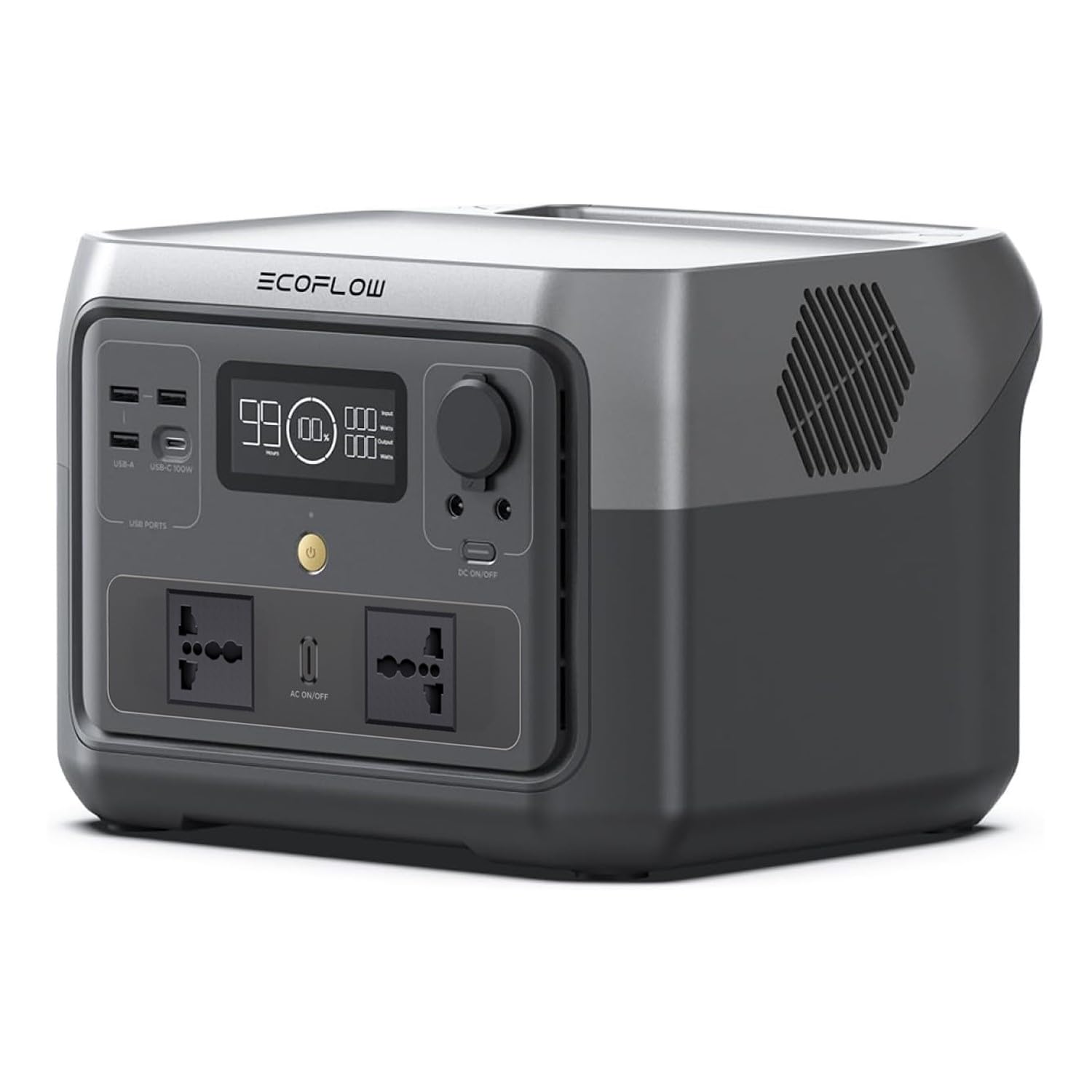 EF ECOFLOW Portable Power Station RIVER 2 Max, 512Wh LiFePO4 Battery, 10 Year Life, 0% - 100% Charge in 60 mins, Power 11 Appliances at once, 230V - 50Hz India Voltage, For Outdoor Use & Home Backup