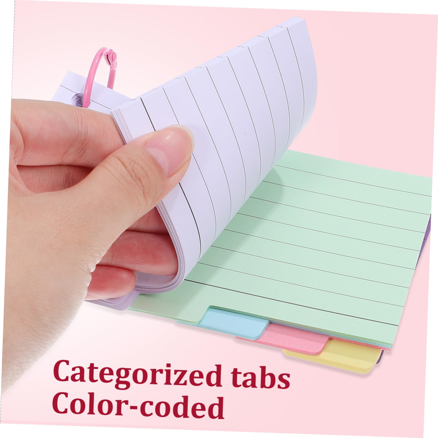 NUOBESTY 600blätter Liniert Karteikarten Mit Lochung Und Binderinge Farbige Notizkarten Für Lernen Notizen Und Projekte Ruled Flash Cards Memo Cards Für Schule Und Büro
