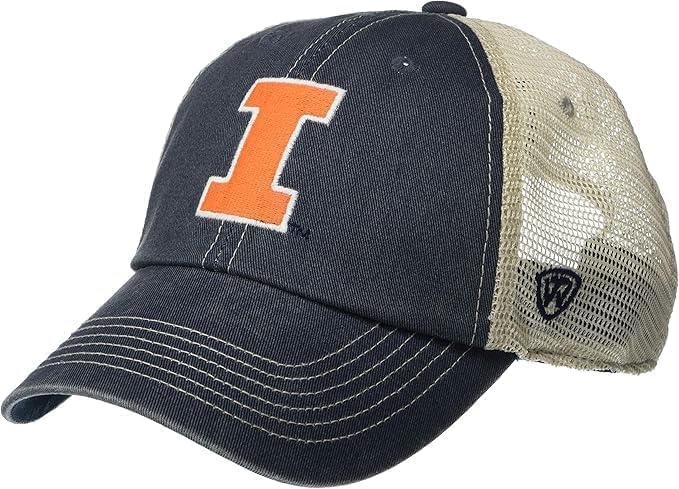 Collegiate Vintage Design Adjustable Hats (US Alpha One Size Illinois)