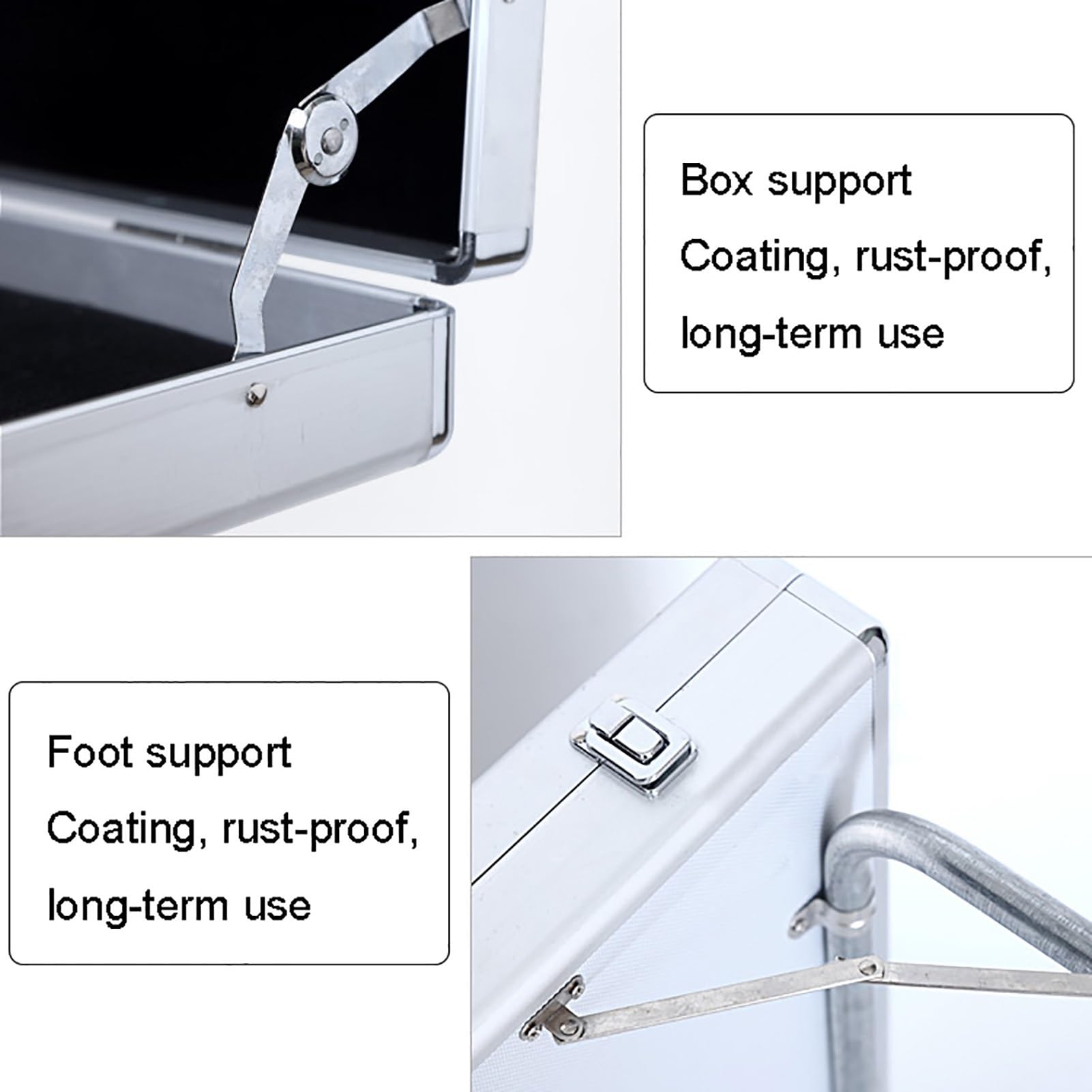 Vitrina de aleación de aluminio, organizador de viaje y almacenamiento, maletín plateado para laptop, estuche de herramientas portátil para el hogar, almacén, taller de reparación (70 x 50 cm)