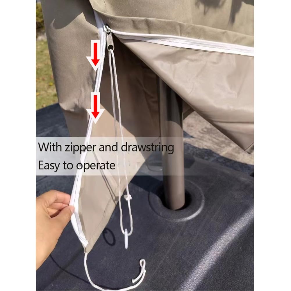 Copertura per ombrellone da esterno con cerniera, impermeabile e resistente ai raggi UV, con coulisse regolabile, colore rosso, ideale per ombrelloni da giardino e mercato