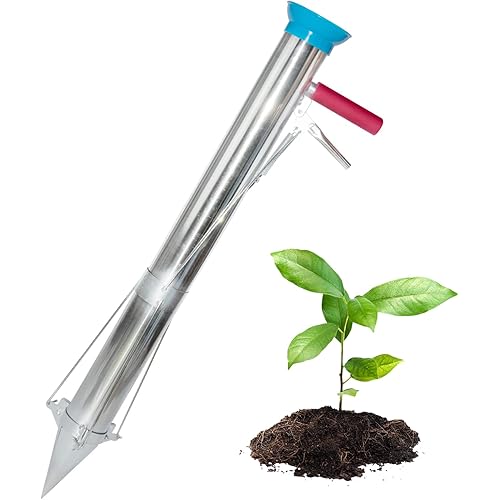 AIWFL Seedling Transplanter Long Handled Bulb Planter Tools Vegetable Young Plant Manual Plant Transplanter Stainless Steel Planting Garden Tools