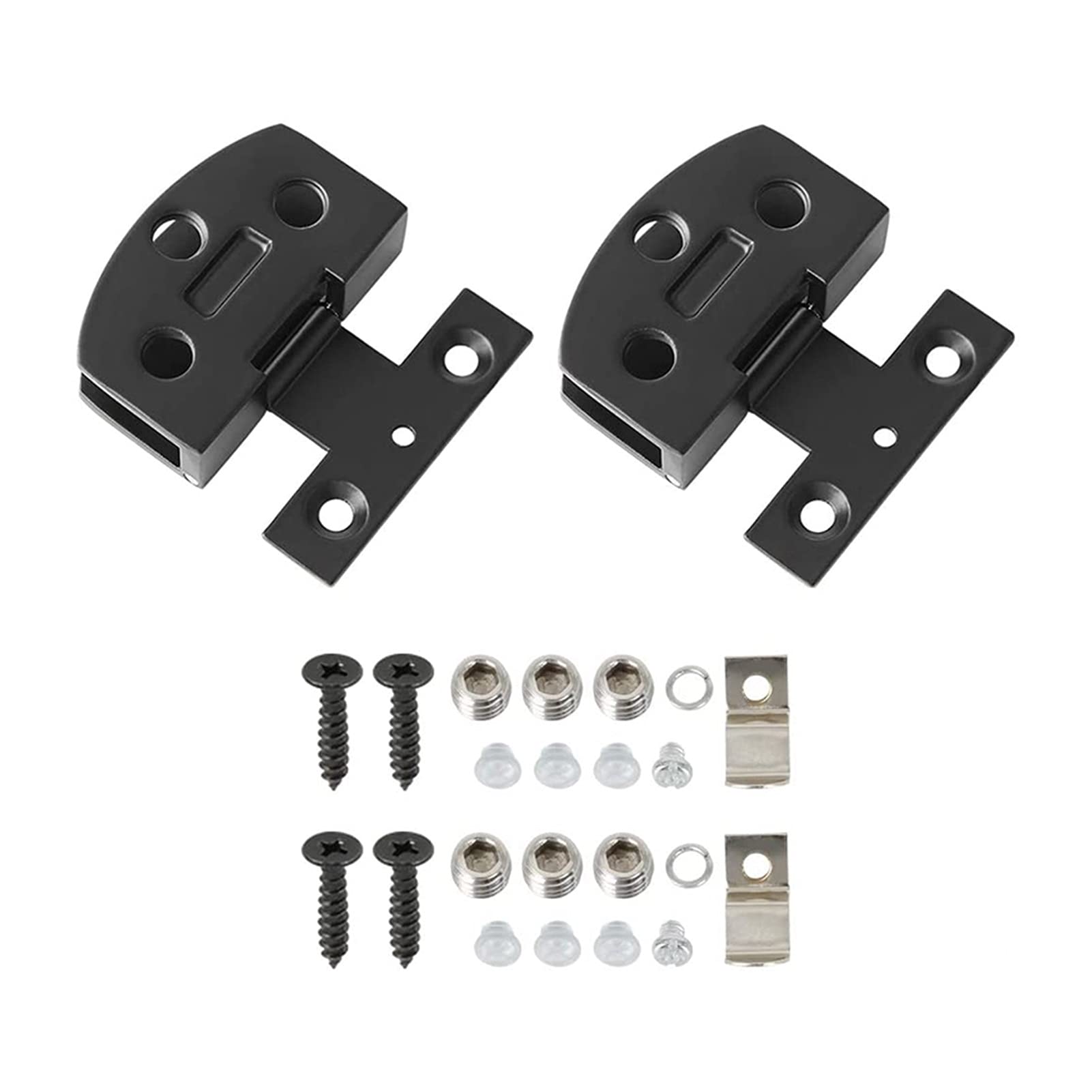 2Pcs Glass Hinge DIY, Wine Cabinet Door Showcase Hinge,Frameless Tempered Glass Clip Pet Cabinet Door Clip Loose Leaf