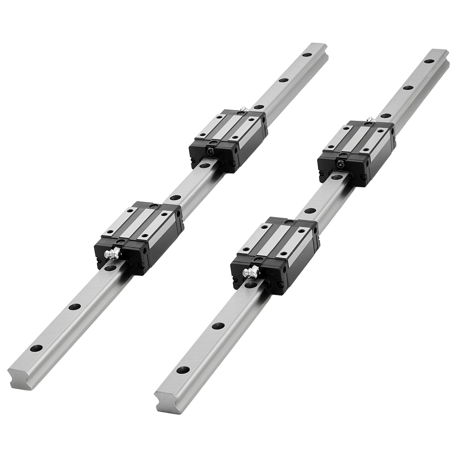 VEVOR Linearführungen, HGR20, 2er-Pack 600 mm Linearschienen, 1x Kugelumlaufspindel, 4x. Gleitblöcke, mit BF12/BK12 Endstütze, Kupplung & Muttergehäuse, für DIY-CNC-Fräsmaschinen & Drehmaschinen
