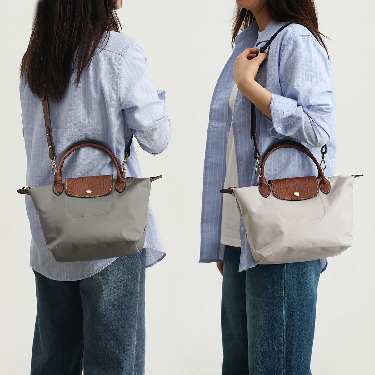 Correa de cuero para bolso pequeño LongChamp, cuero vacuno de capa superior mejorada, correas cruzadas para el hombro