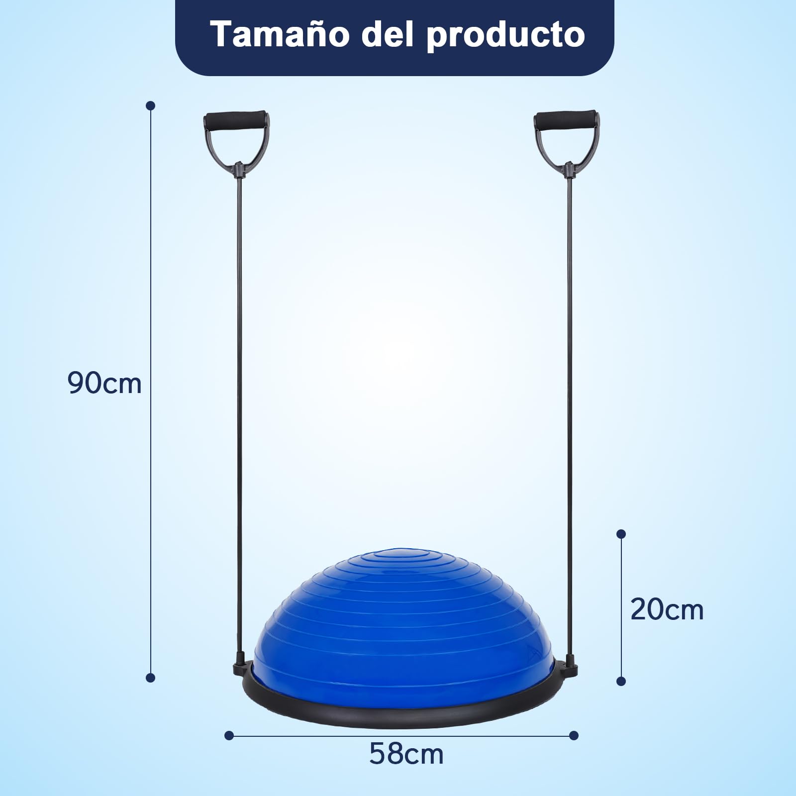 Pelota de Equilibrio Bossu Semiesfera 58cm Entrenador Fitness 120kg
