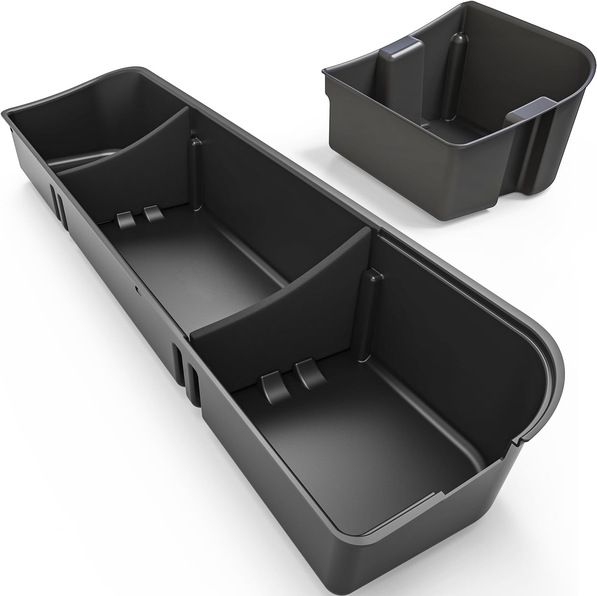 oEdRo Under Seat Storage Fit for 2015-2026 Ford F-150 F150 SuperCrew/Crew Cab, 2017-2026 F-250/F-350/F-450/F-550 Super Duty, Upgraded Rear 2-in-1 Truck Organizer Underseat Storage Box