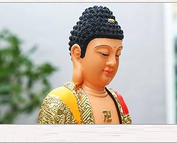 Amazon｜装飾品彫像釈迦牟尼仏の樹脂色の服重さ5kgの 仏像-阿弥陀如来_