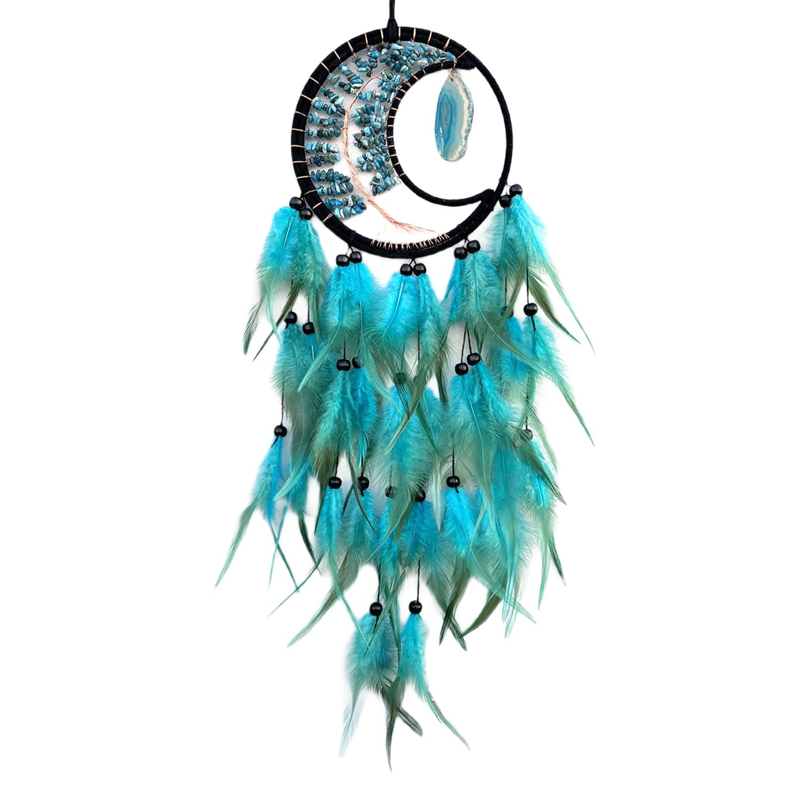 Yhplxyuus Beautiful Feathered Tassels and Crystal Stone Pendant Dreamcatchers Hanging Ornament for Tranquils Home or Car Decors Crystal Stone Dreamcatchers