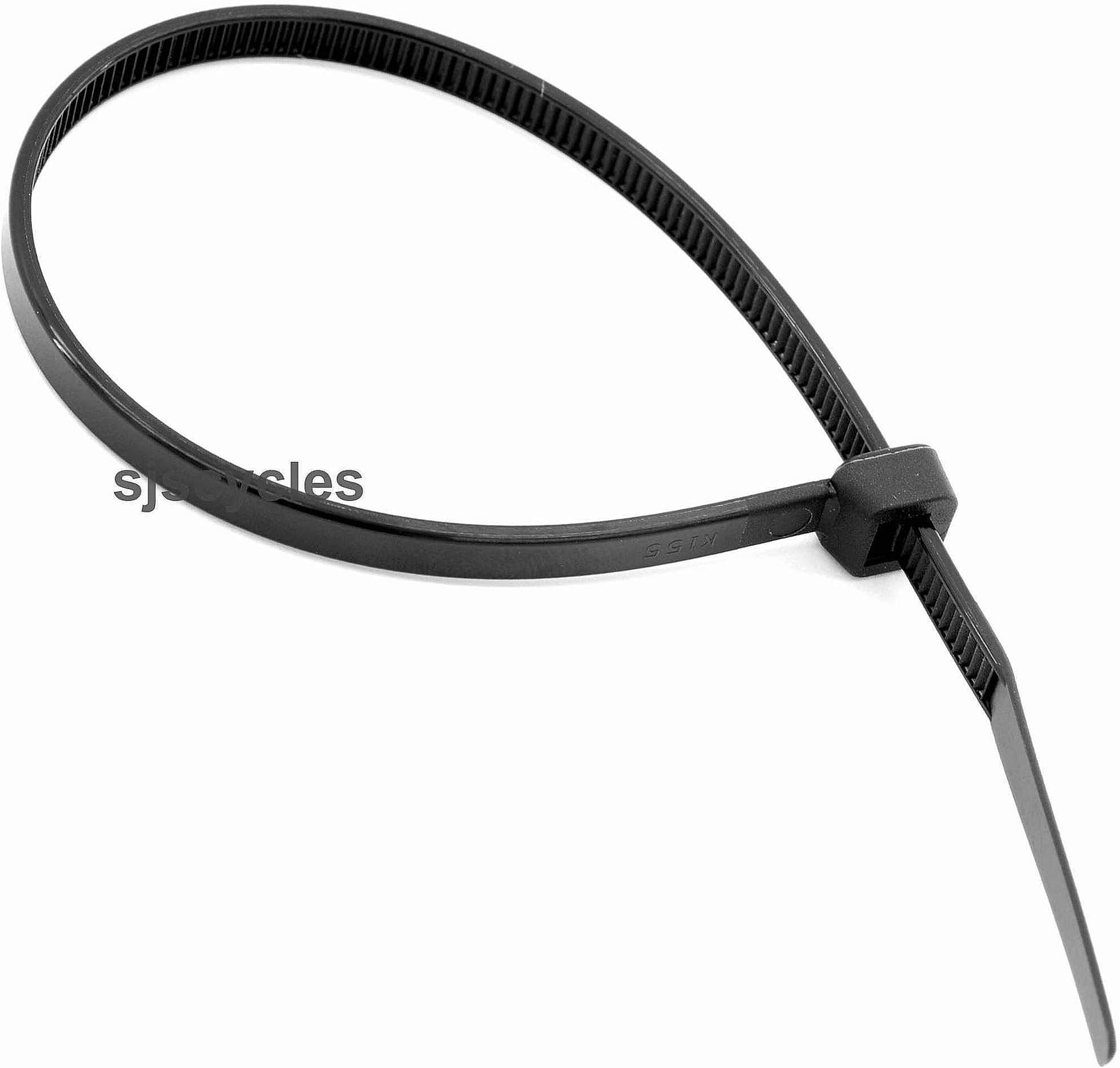 100 X 200MM X 2.5MM BLACK CABLE TIES PLASTIC NYLON ZIP TIE WRAPS by Just Cable Ties