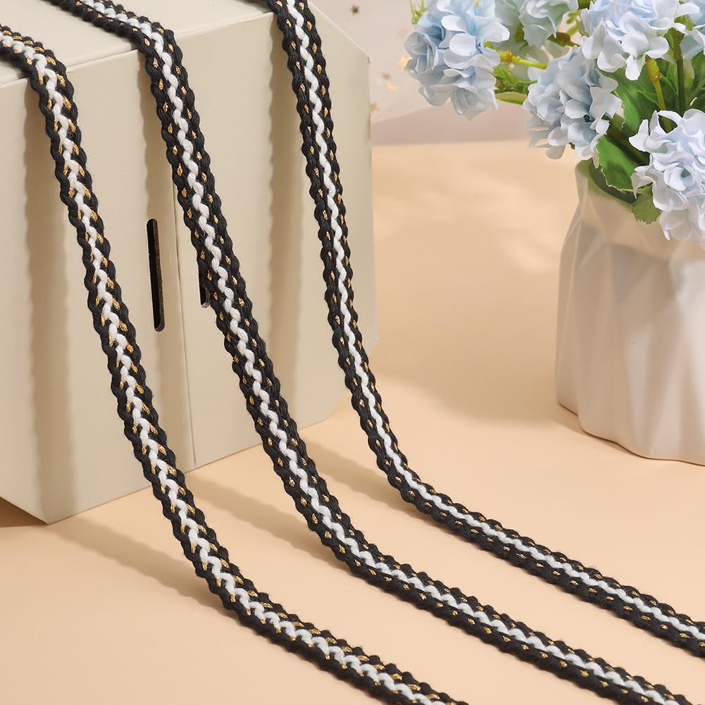 Gimp Zopfborte Schwarz 12mm - 9.5m Dekoratives Band Für Nähen & Basteln