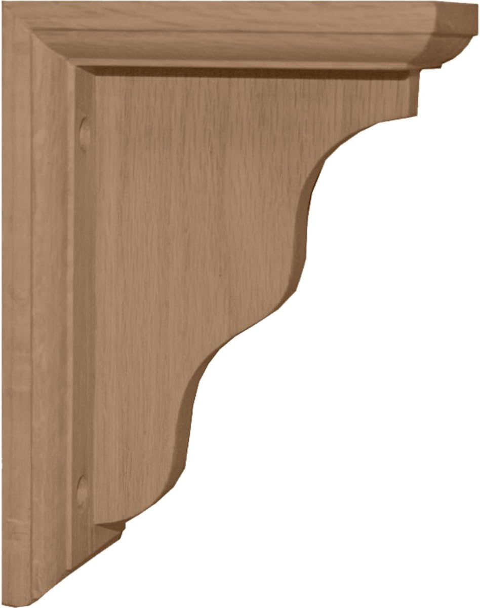 Ekena Millwork BKT03X05X07HARO-CASE-6 Hamilton Traditional Bracket, Red Oak-Ready to be Stained