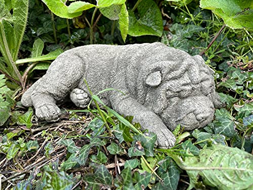 Sharpei - Estatua de jardín de piedra para cachorro, diseño de animales reconstituidos al aire libre