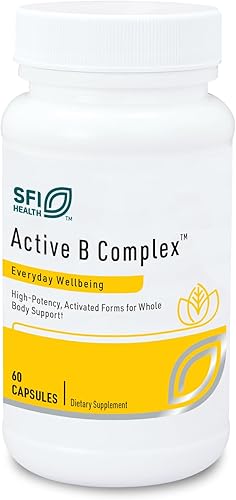 Klaire Labs Active B Complex - Energy Mood Support B Suplemento de vitamina con folato de metafolina metilcobalamina B12 biotina y VIT B6 -