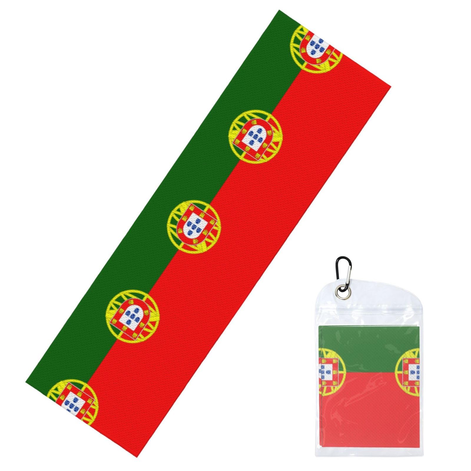 HGIUYDRD Flag of Portugal Print Cooling Sports Towel with PVC Carry Bag for Gym, Beach, Golf and World Cup Events