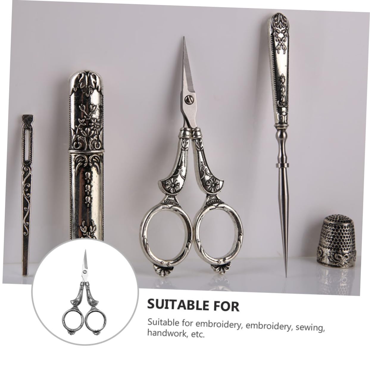Lurrose 5stücke Retro Stickschere Aus Edelstahl Schneiderschere Für Handwerk Und Spitzes Design Ergonomischer Griff Für Nähen Und Stickerei Langlebig Und Robust