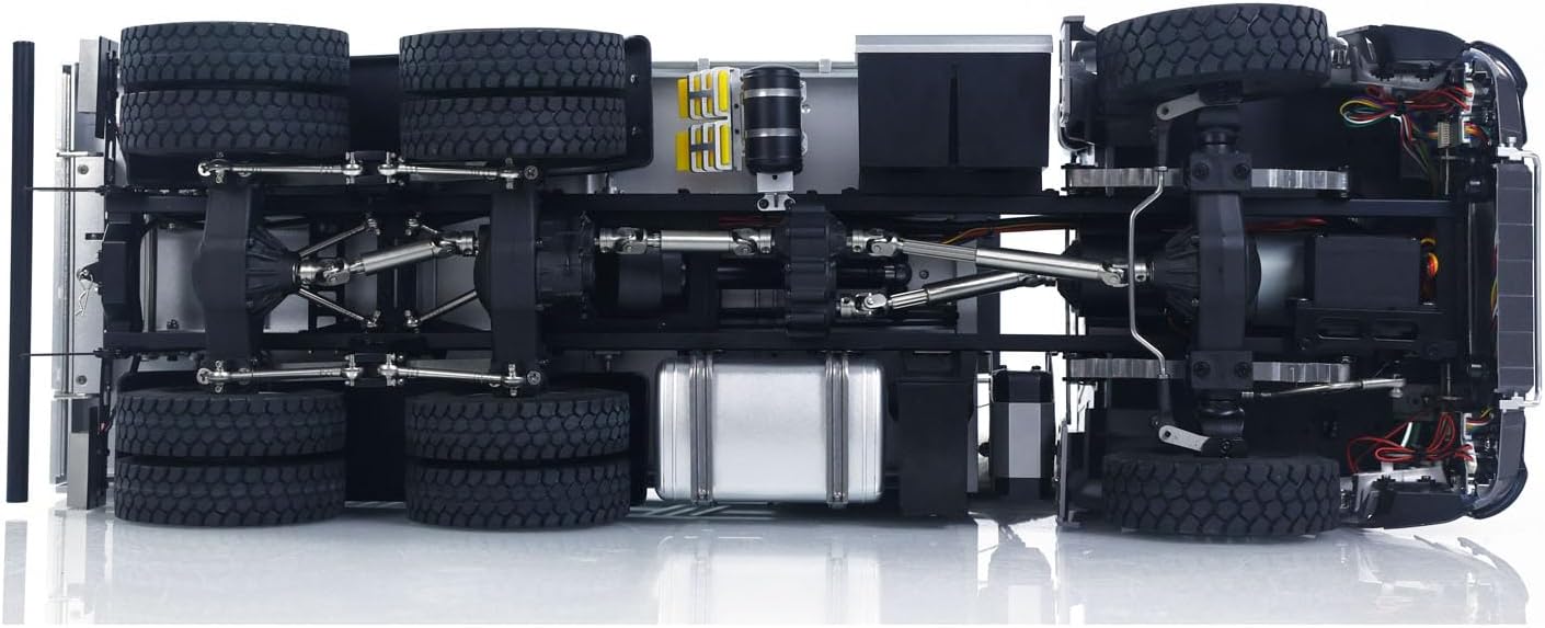US in Stock, 1:14 6×6 New 2.4G RC Electric Lifting Dumper 5702 Model 2-Speed Transmission Tipper Lifting Rod Vehicle Sound Light Motor RTR Car Hobby Grade Model for Adult(Grey),US in Stock