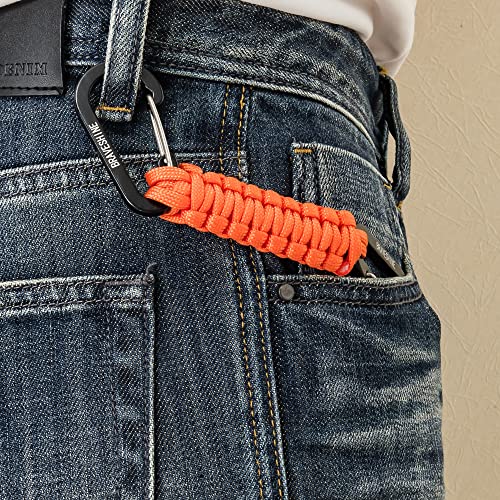 Image of BRAVESHINE Paracord Keychain Carabiner Clip, D Ring Lanyard Hanger Stroller Hook for Water Bottle, Key, Backpacks, Men, Women