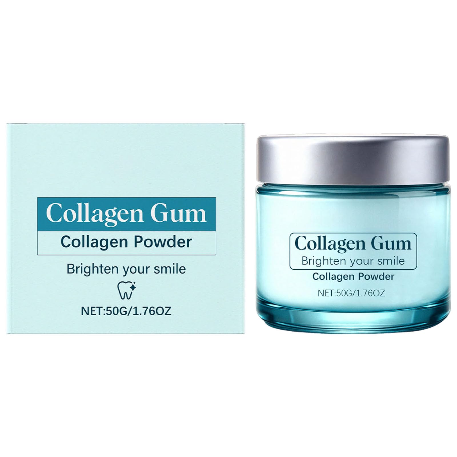 2026 New Colla Gum Collagen Powder for Teeth, Smile Strengthening Oral Care Powder with Collagen & Hydroxyapatite, Gum & Enamel Protection Tooth Powder for Daily Use, 50g/1.76oz