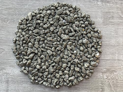 Image of GAF TREASURES 2 oz Lot Natural Semi Tumbled Gemstone Chips, Crushed Mini Crystals, Undrilled Crystal Chips (Pyrite)