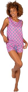 Linclalor - Pijama de verano para mujer, 100% algodón, serie BR475241, color rosa, Rosa, 44
