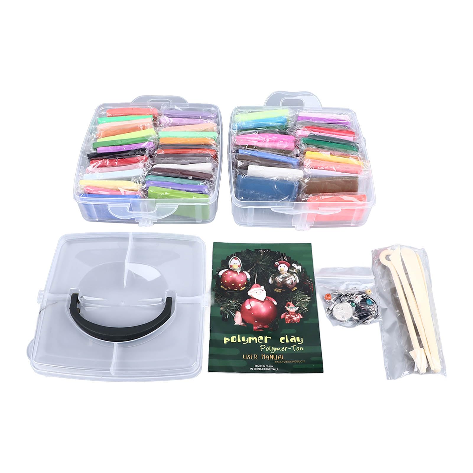Set di 50 colori di argilla modellabile, argilla polimerica morbida che si asciuga all’aria, adatta a bambini di età superiore ai 3 anni; include 5 strumenti per la scultura e una