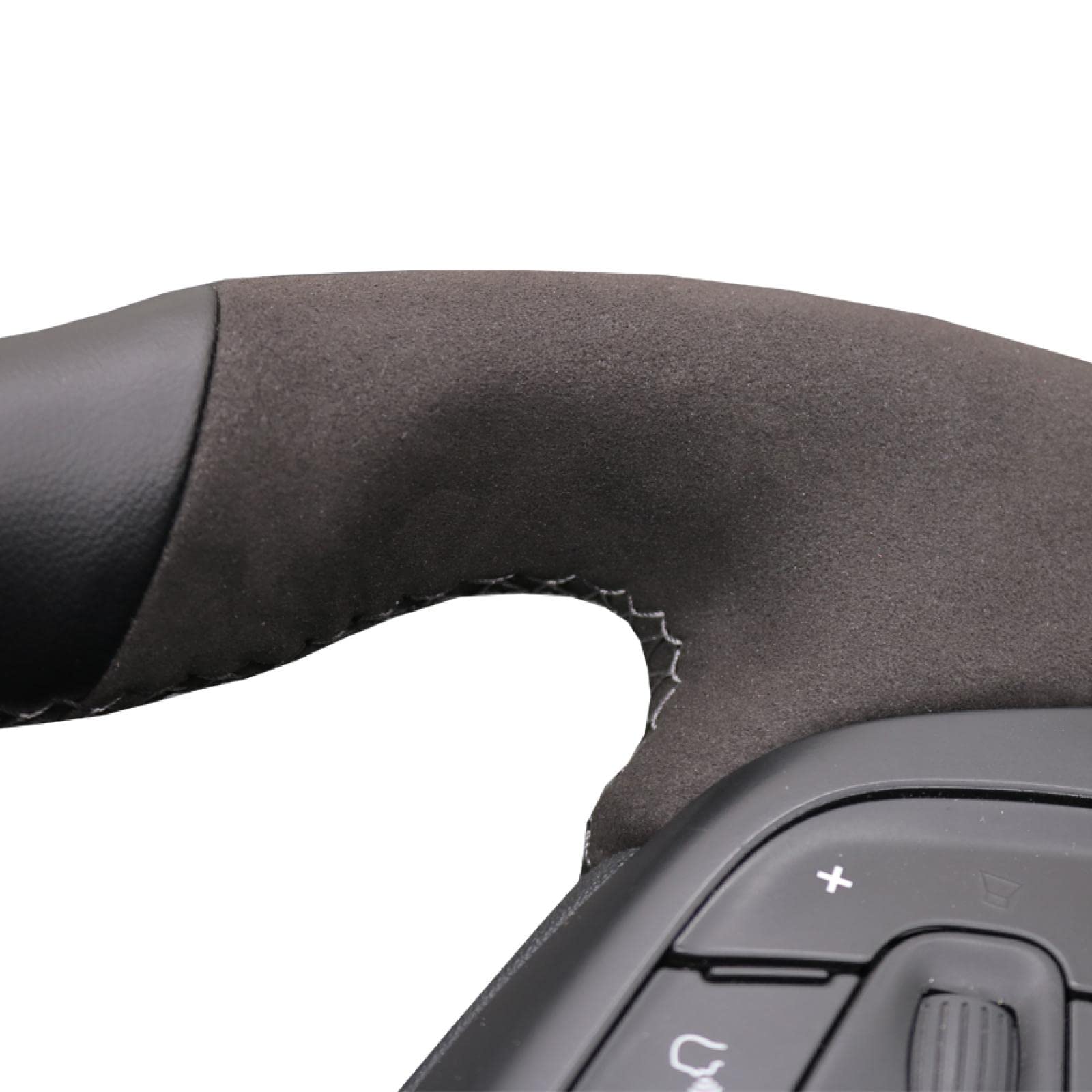 ZULOW Funda para Volante para Citroen para Grand C4 Picasso 2013-2020 para Grand C4 SpaceTourer 2018-2022 Funda para Volante de Coche de Gamuza Genuina Negra
