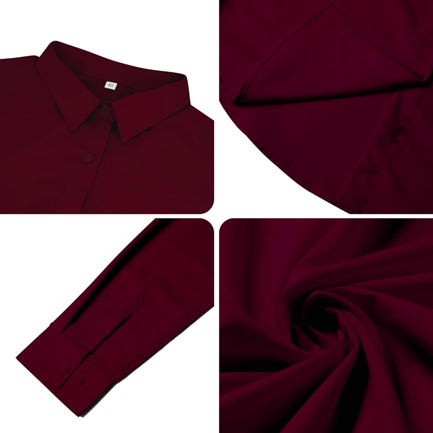 Ruisin Super Soft Wrinkle Free Button Down Shirts for Women Solid Long Sleeve Striped Formal Work Dress Blouses Tops - Image 4