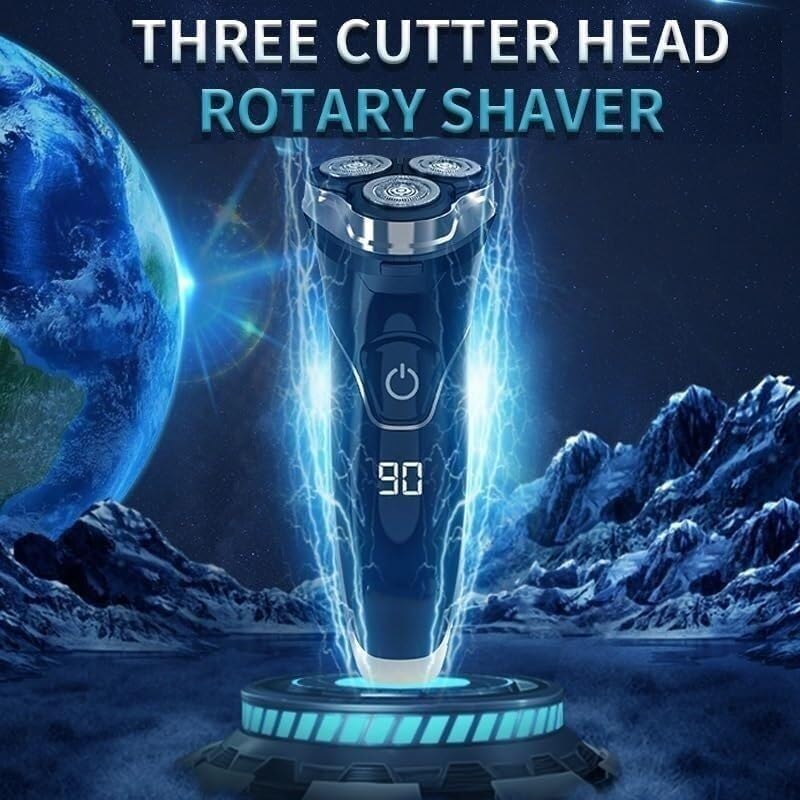Afeitadora eléctrica para hombres, afeitadora eléctrica con pantalla LCD resistente al agua, afeitadora de barba eléctrica para hombres, máquina de afeitar facial recargable.