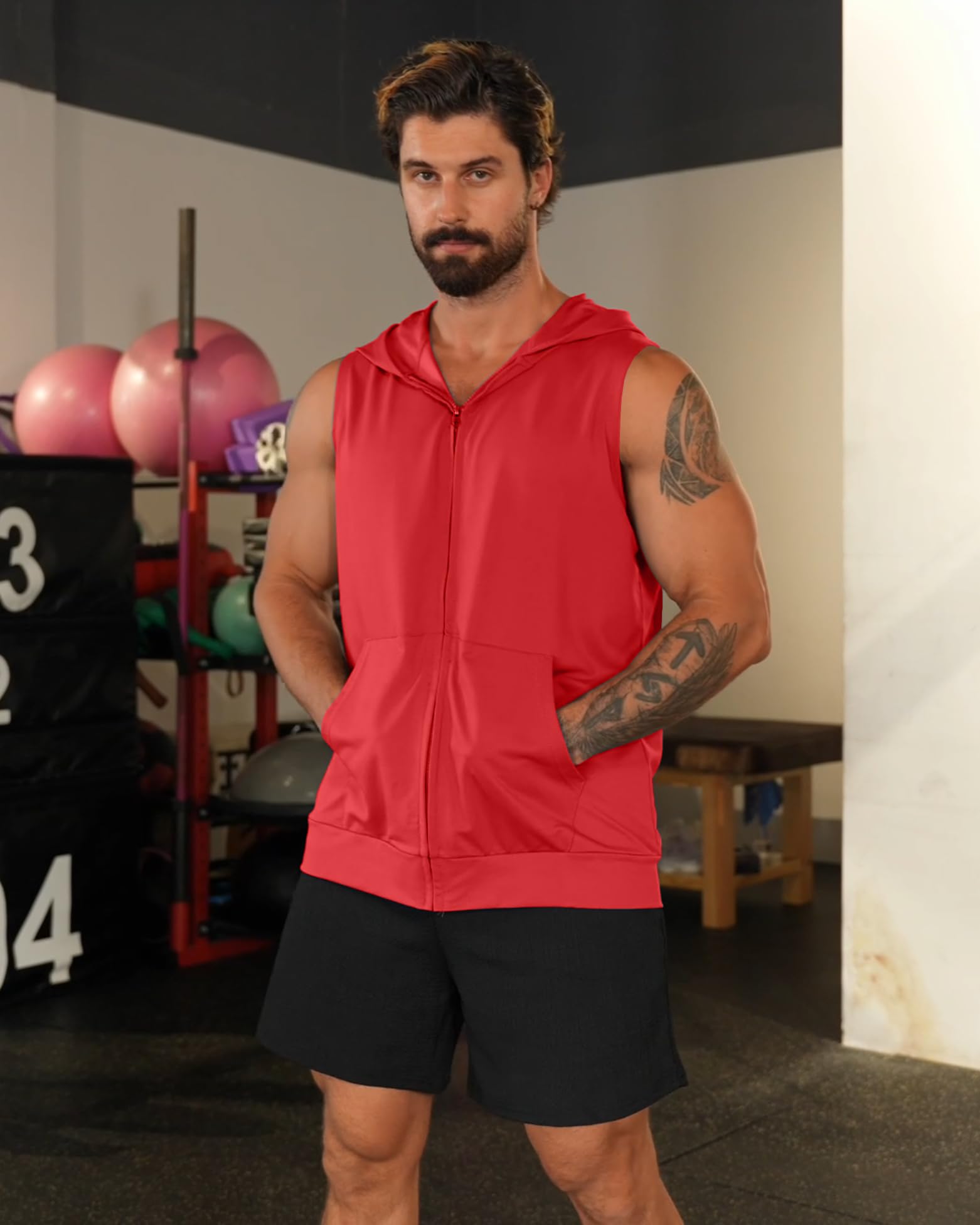 Canotte da allenamento da uomo con cappuccio con zip fino senza maniche palestra camicie bodybuilding felpe con cappuccio muscolo tagliato maglietta