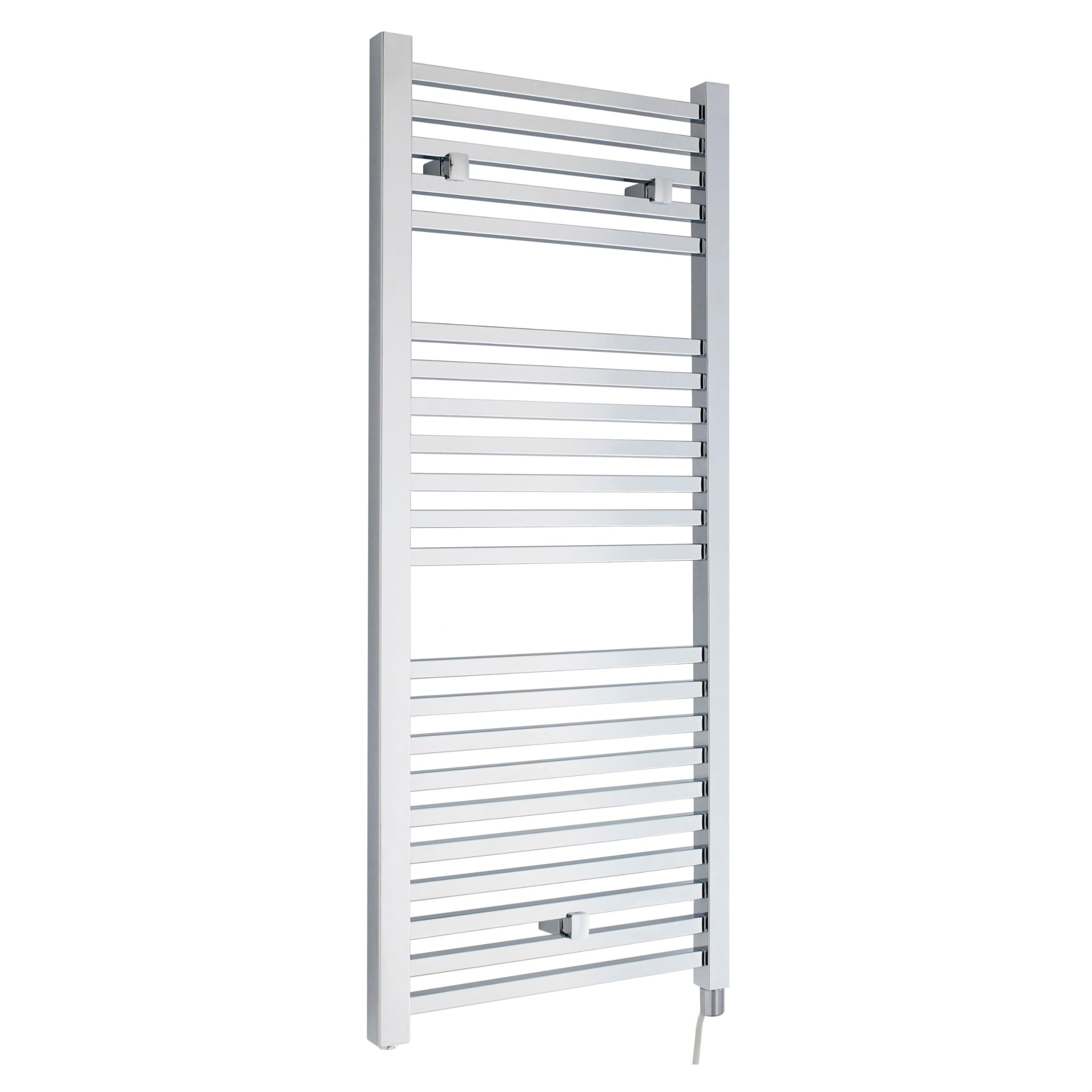 Balterley Silver Electric Radiators Wall Mounted, Vertical Radiator Ladder With 22 Square Towel Rails, Chrome Radiators, Tall Radiator For Bathroom, Kitchen - 500Mm X 1100Mm, 300 Watt (Chrome)