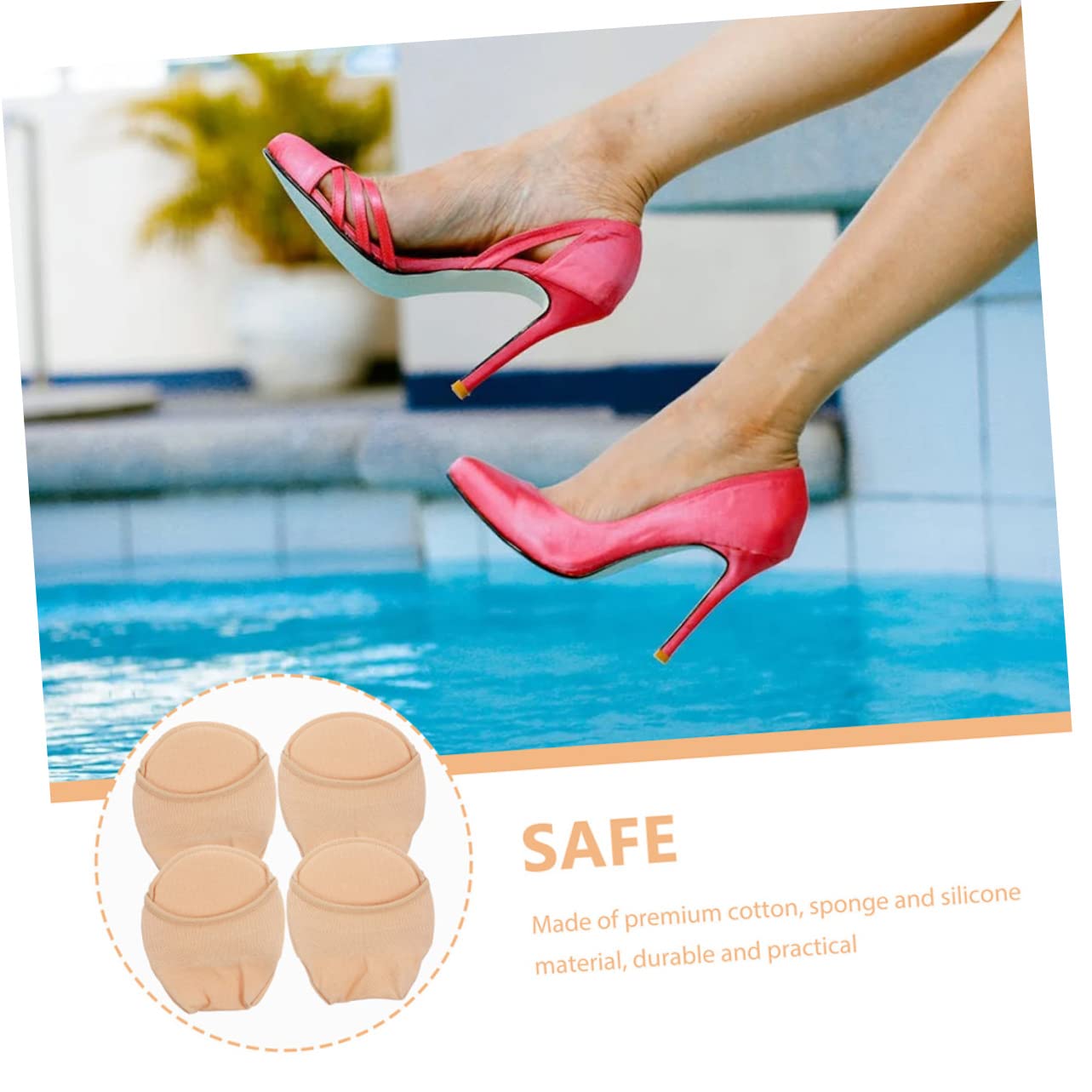 GLEAVI 3er-sets Vorfußsocken Damen Halbsocken Zehensocken Für High Heels Nahtlos Und Atmungsaktiv 4 Paar * 3
