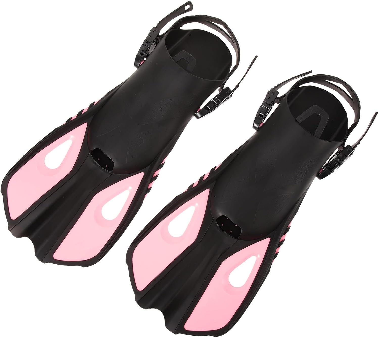 Toyvian Adjustable Adult Swimming Fins Pink Silicone Freediving Flippers for Diving Training, Large XL Snorkel Swim Shoes for Men Women