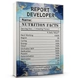 Personalized Report Developer Nutrition Facts Canvas Print, Abstract Blue Watercolor Style Report Developer Poster-Inspired Funny Gift for Coworkers or Bosses