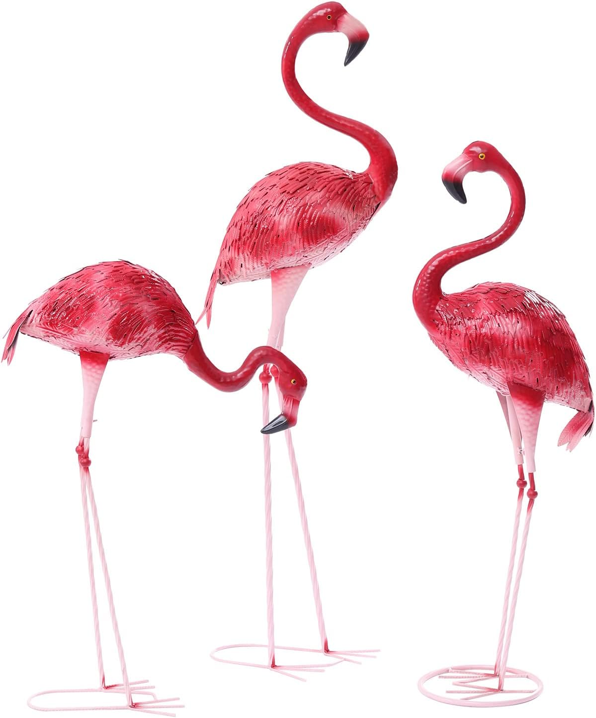 Amazon.com: Pink Flamingo Yard Decoration Garden Statue Metal Art