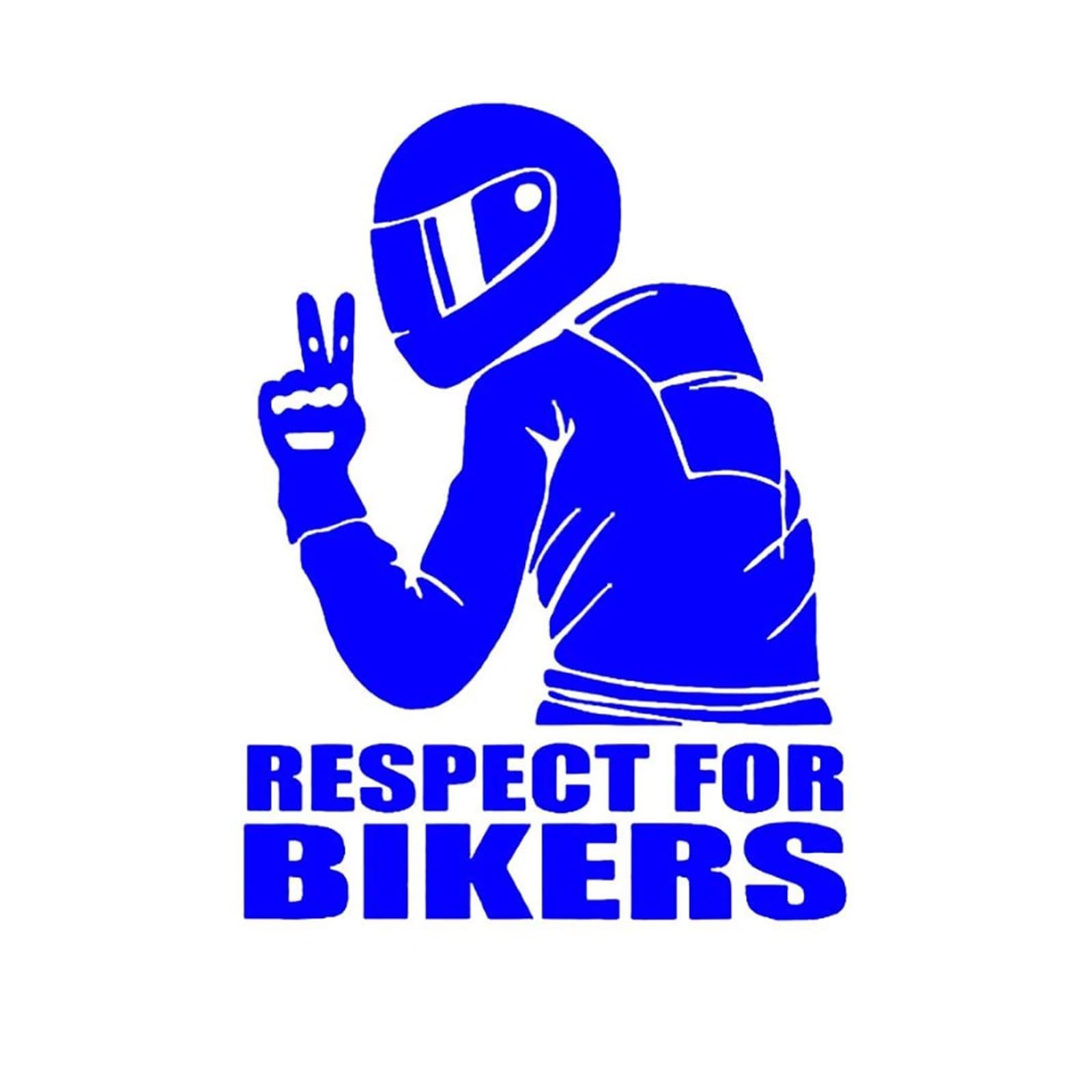 Shuangco Blue Decoration 1Pc 15X11cm Respect Biker Decals For On Car Motorcycle Vinyl 3D Stickers(Blue)