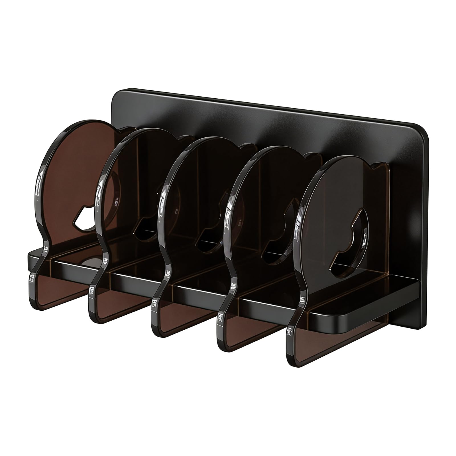NMFLAB Acrylic Wood Display Shelf with Removable Partitions for Home Space Saving Modern Media Storage Rack Space Saving CDs Rack
