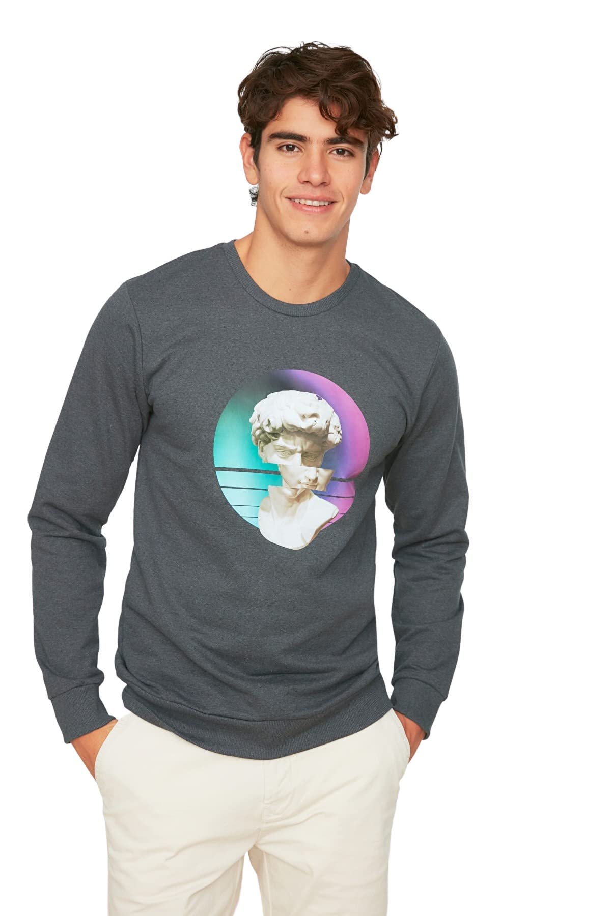 Trendyol Man Young Regular Basic Crew neck Woven Sweatshirt