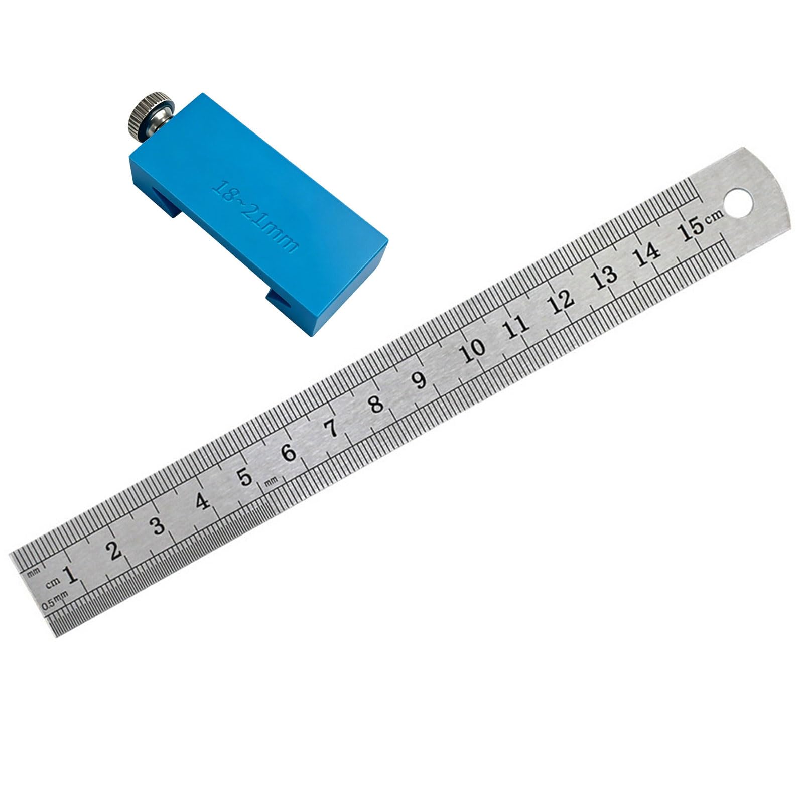 Hlzcmwi Ruler Guide Tool Set With Abs Locator Clamp, Steel Marking Frame, Thumb Screw Stability For Furniture Making Ruler Marking Locator Steel Guide Body Thumb Screw Layout Tool Woodworking Line
