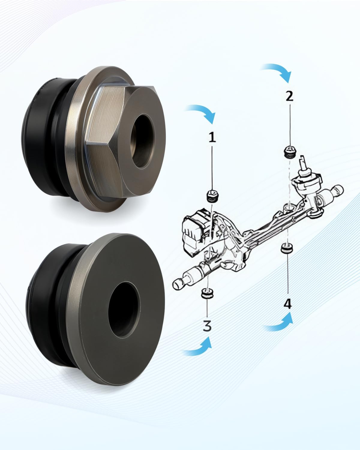 4PCS Rack & Pinion Bushings Kit Fit for Ford Explorer 2010 2011 2012 2013 2014 2015, AA5Z3C716B