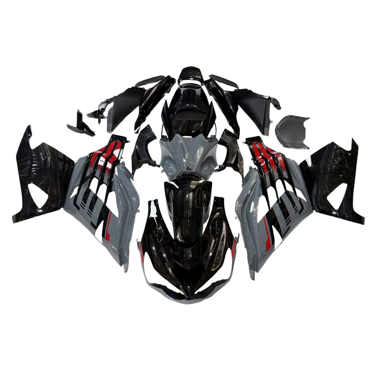 Injection Fairing Kit for Kawasaki Ninja ZX14R ZZ-R1400 2012-2024 Cement Grey Red