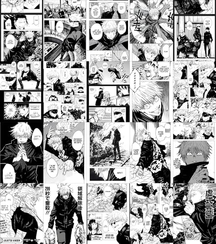 Image of Moment Prints Gojo Satoru Manga Collage Poster Set 2 - Set of 20, 210 mm x 297 mm, 300 GSM Paper, Satoru Gojo Posters, Gojo Poster (Gojo Manga 2) - Glue Dots Included, Cardstock