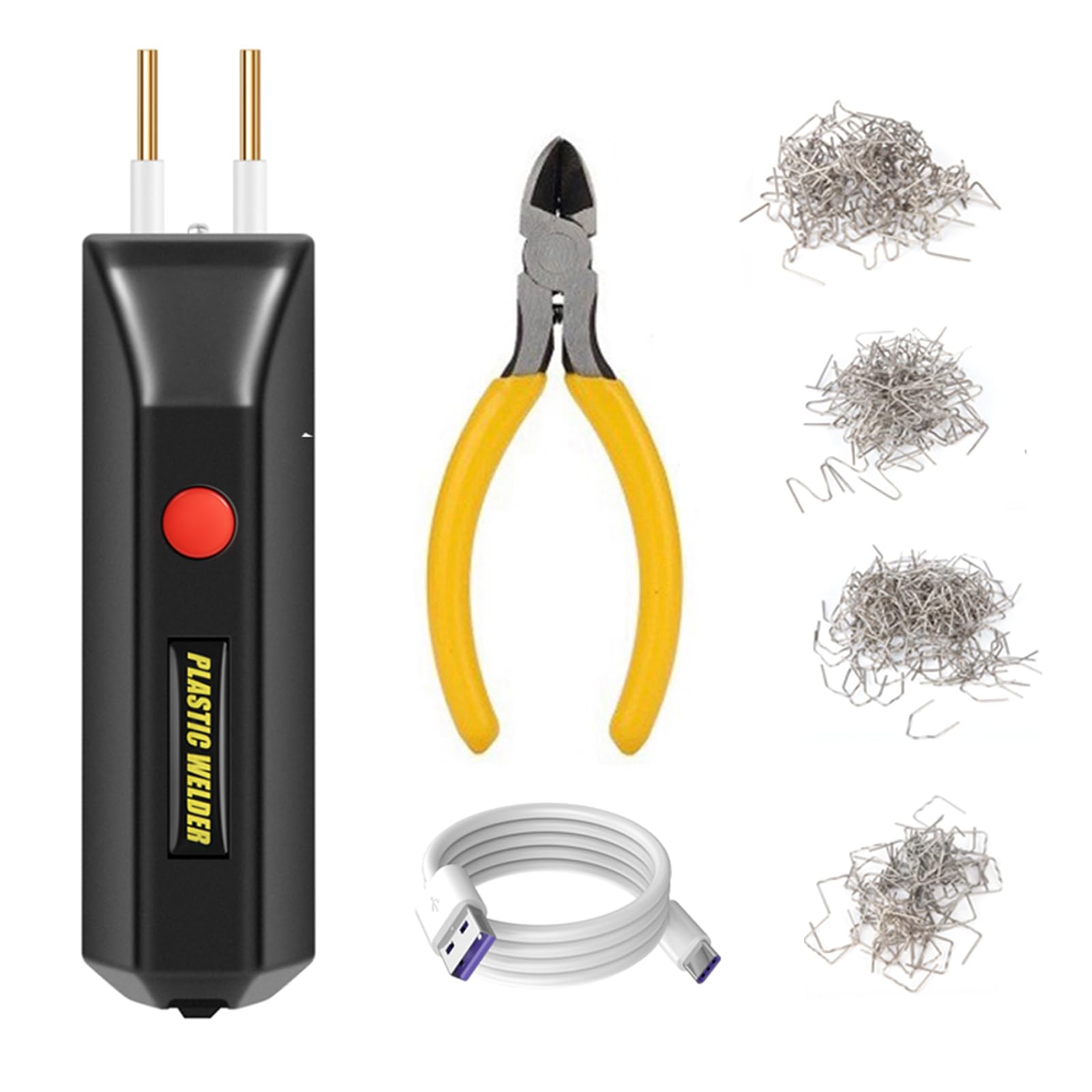 Fawoonu Plastic Welder, Cordless Plastic Welding Kit with 400PCS Staples, Mini Handheld Welding Machine for Car Bumper Plastic Crack Repair