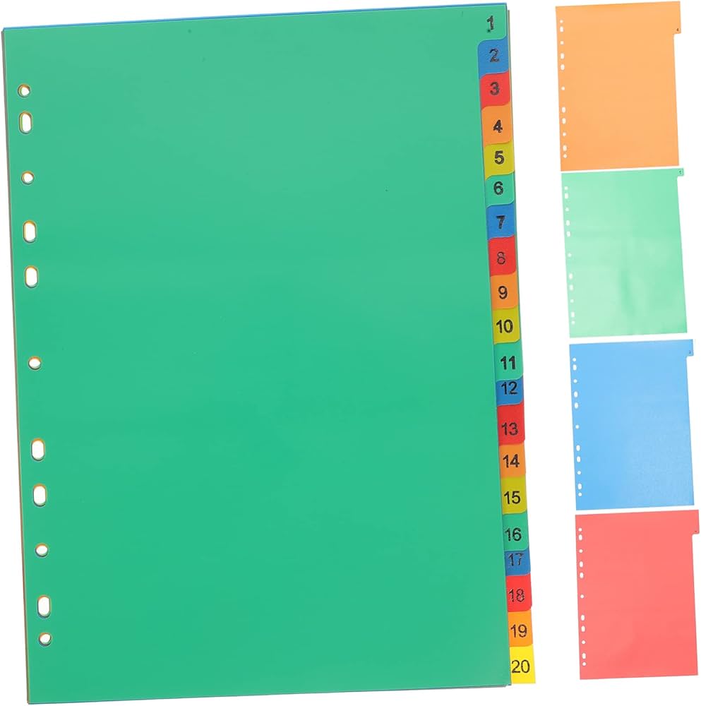 らにページ Amazon | LALAFINA 20シーツ枚入りファイル管理索引ページプラスチック