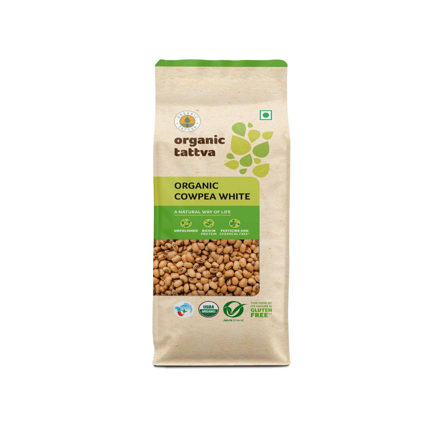 Cowpea White Whole (Black Eyed White Beans) 500g Certified By USDA