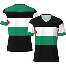 Palestine Flag Print Men's Women Football Jersey, Breathable Quick-Dry T-Shirt Loose Fit Sports Top for Training