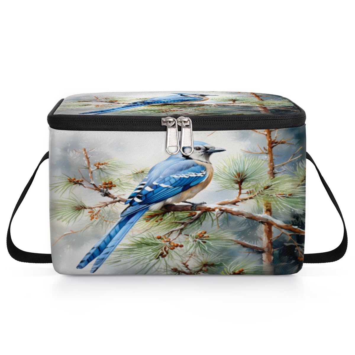 GzLeyigou Robin Lunch Bags for Women Men 9 Cans, Hot & Cold Food Delivery Bag Insulated Grocery Bag Insulated Lunch Box Bird Cooler Bag for Office Work Picnic Beach