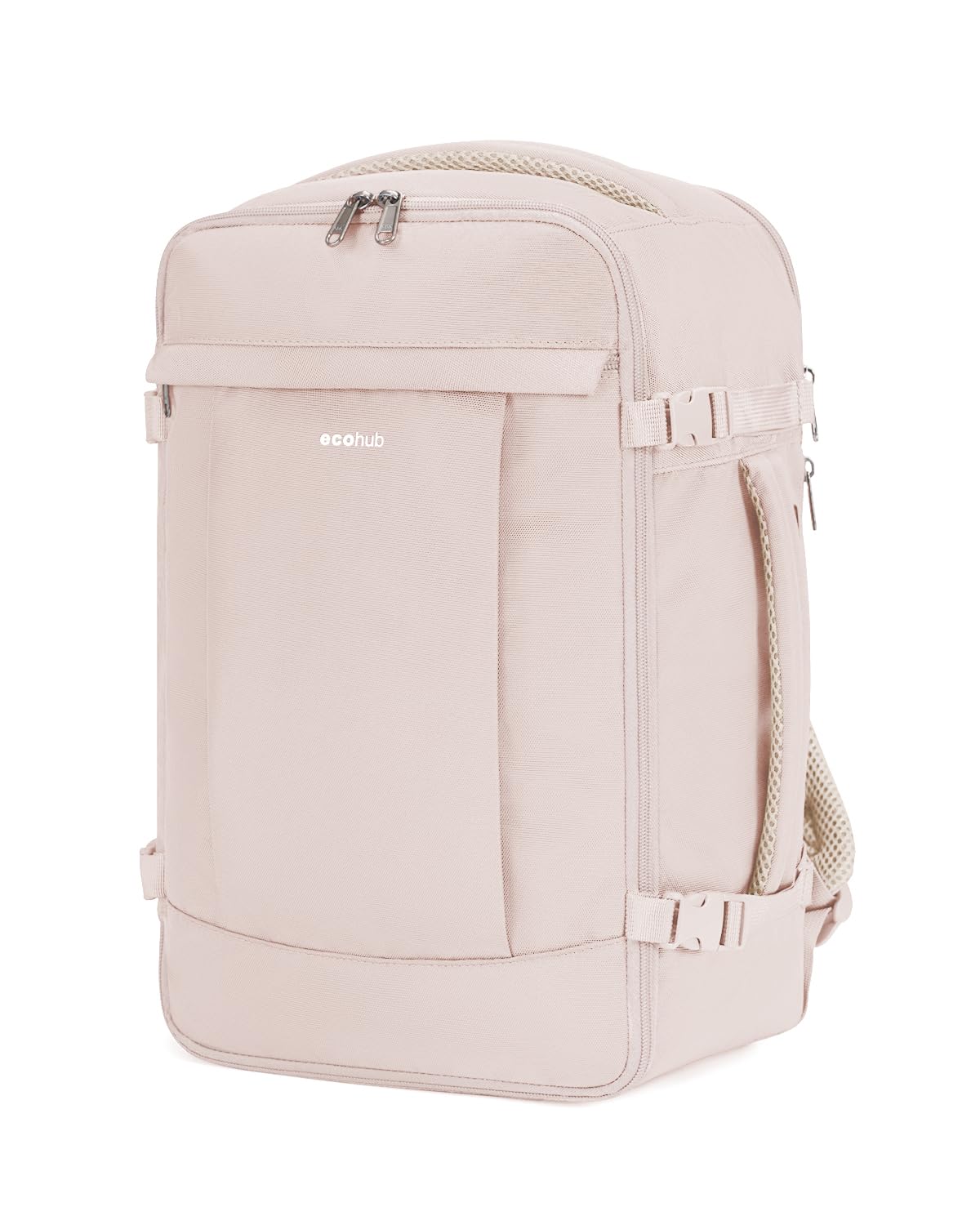 ECOHUB 20L für Ryanair Handgepäck 40x20x25, Diebstahlsicher Handgepäck Rucksack, 3D Laptop Rucksack Wasserdicht, Recycelt Reiserucksack Handgepäck Flugzeug für Damen Herren, Patent Anhängig (Beige)